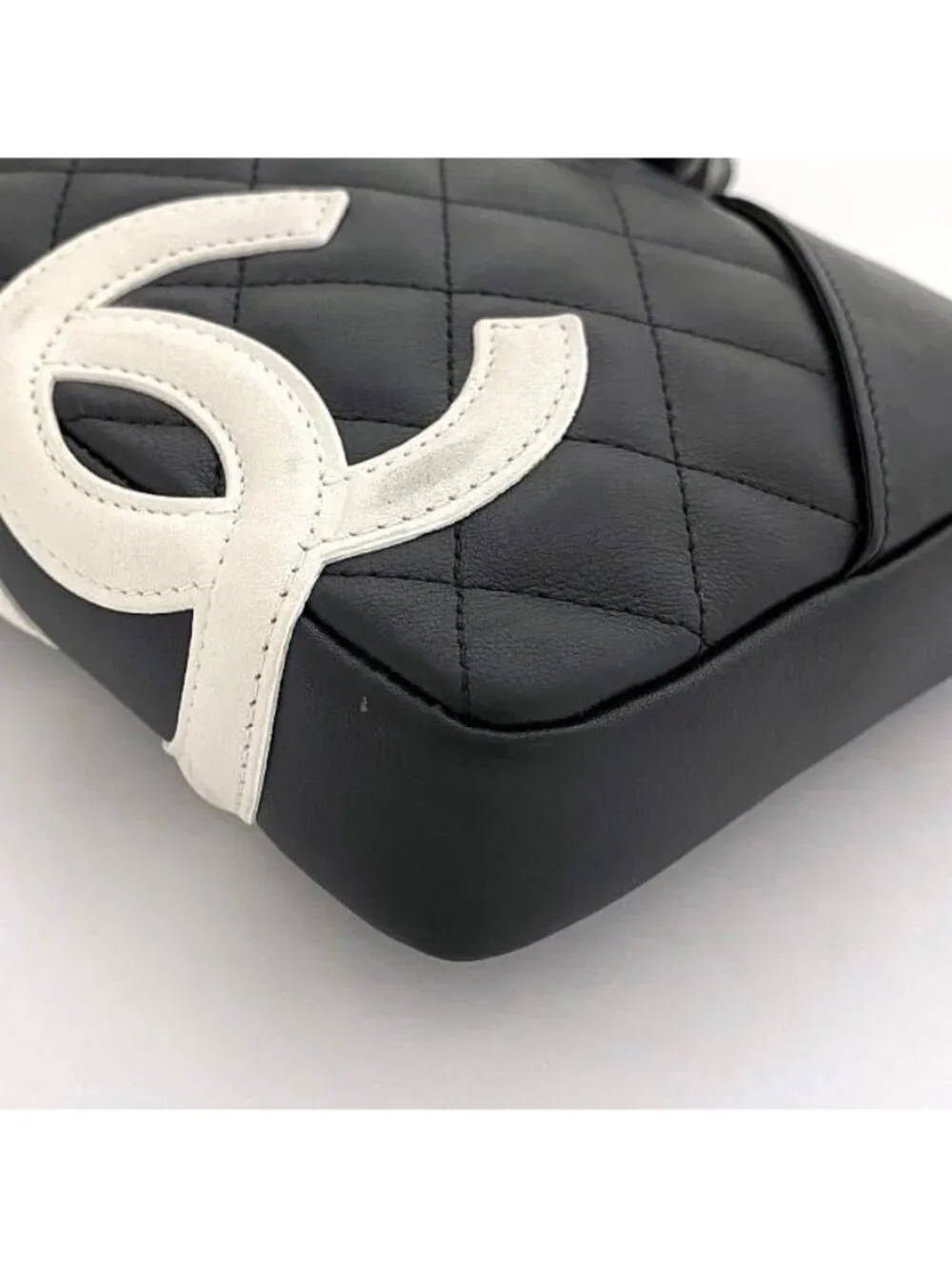 Chanel Mini Shoulder Bag Black White Cambon - Picture 8 of 10